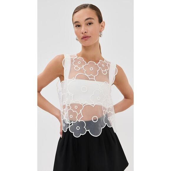 Cecilie Bahnsen Alfie Embroidered Floral Sleeveless Top - XS/S - Picture 6 of 6